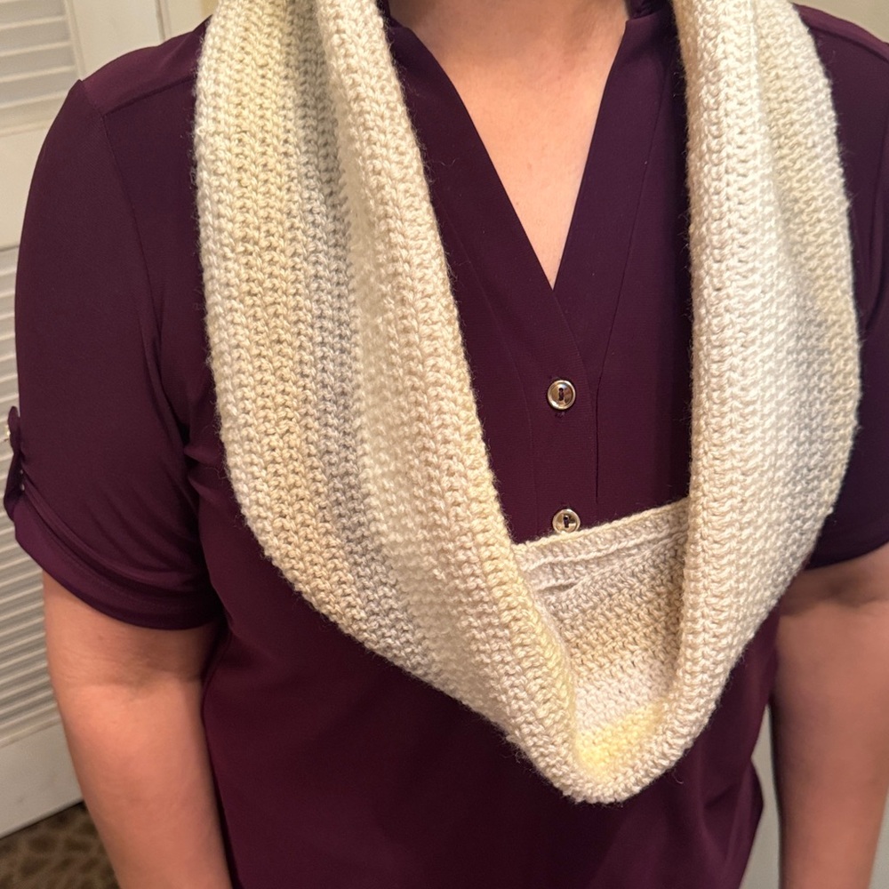Cream Knit Infinity Scarf